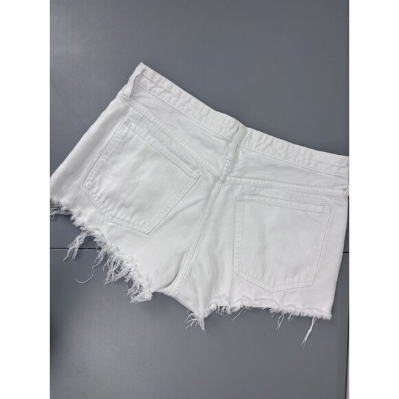 Madewell women's 32 white relaxed denim cutoff high waisted shorts 3" inseam - Picture 6 of 9